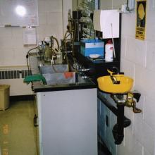Eyewash Station and Counter in Laboratory