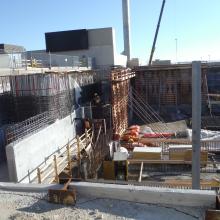 Formwork installation for concrete wall pour