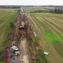 Aerial Overview of Long Distance Trenching