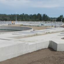 Side of concrete for secondary clarifier tanks