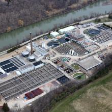 Aerial overview of Greenway Water Pollution Control Plant